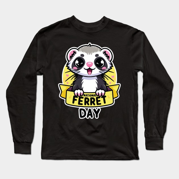 National Ferret Day: Celebrate These Fuzzy Friends Long Sleeve T-Shirt by chems eddine